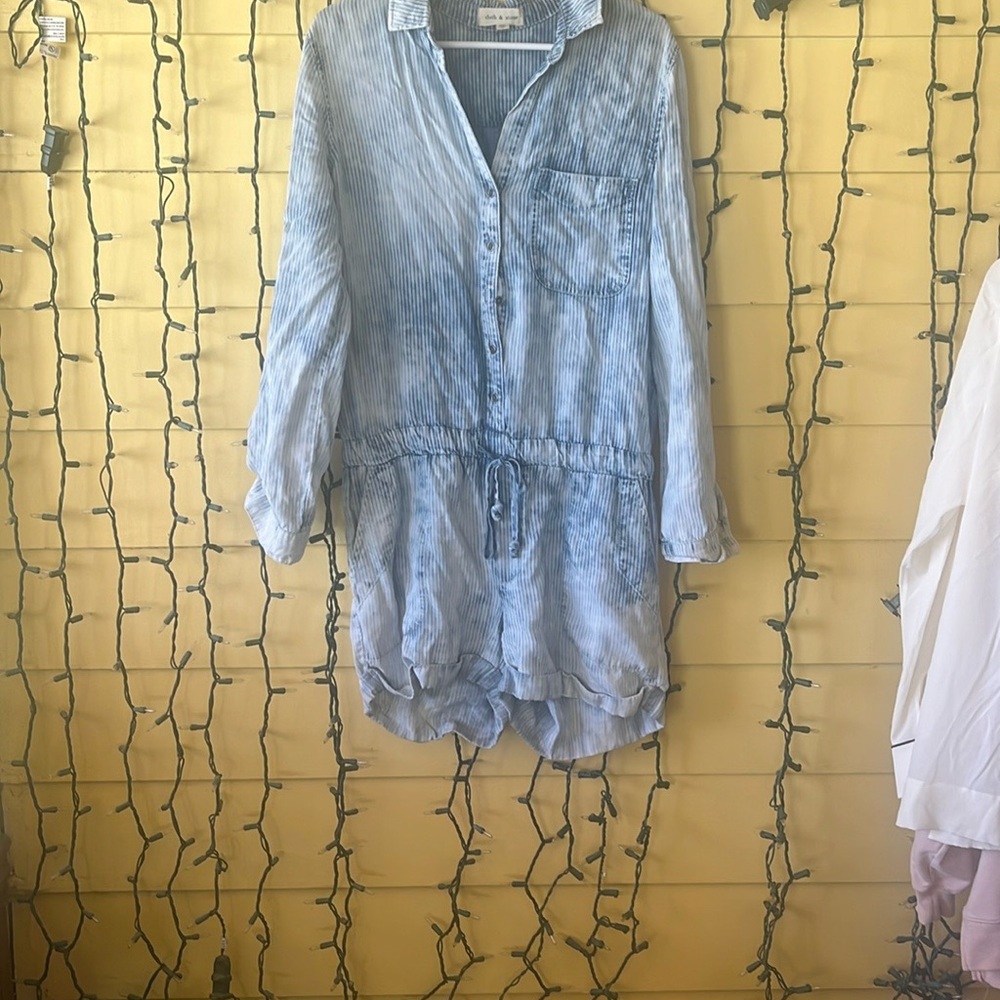 Striped Blue and White romper